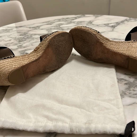 Celine Leather Ankle Wrap Espadrilles Wedge 39 - Picture 11 of 12